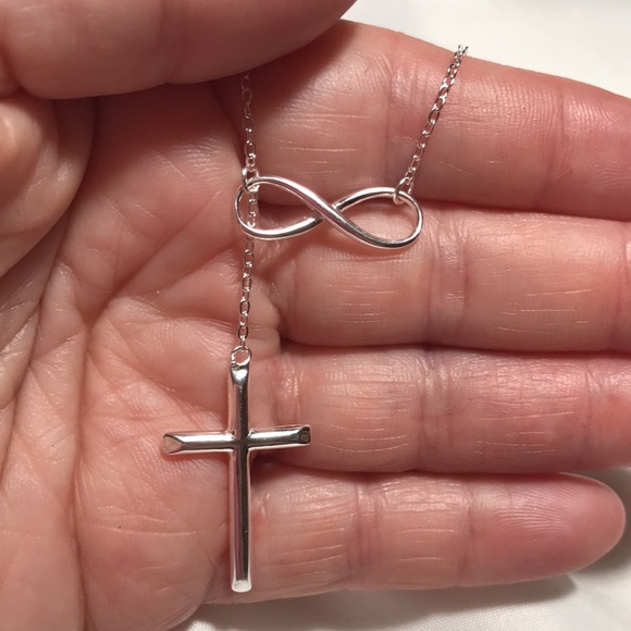 🌹Sterling Silver Cross & Infinity symbol - Picture 7 of 8